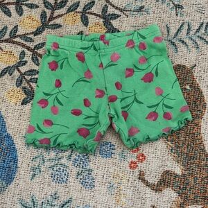 Cute kids, tulip green shorts